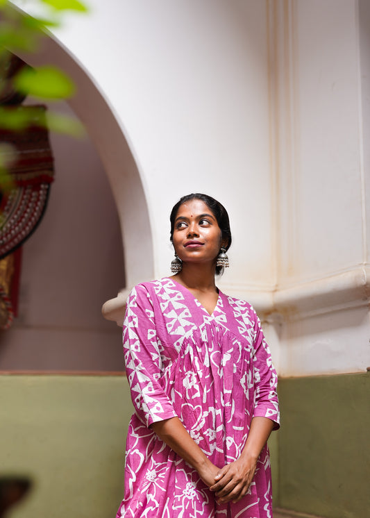 SARIKA PRINTED A -LINE KURTA