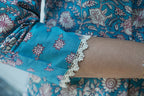 Suryakanthi Light Blue &White Printed Kurta