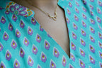 Gulshan Printed Cyan Kurta