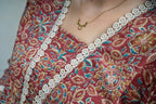 Marigold Printed Maroon Kurta