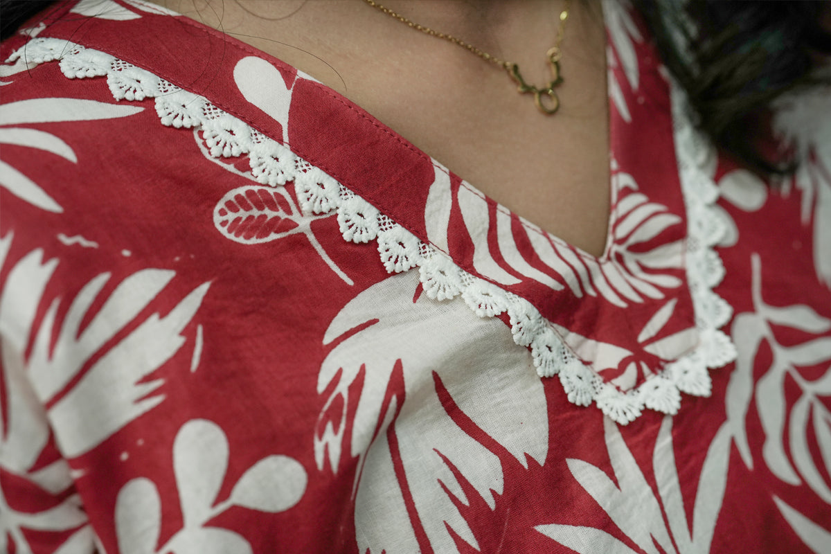 Aloha Printed Floral Straight Kurta with Bottom