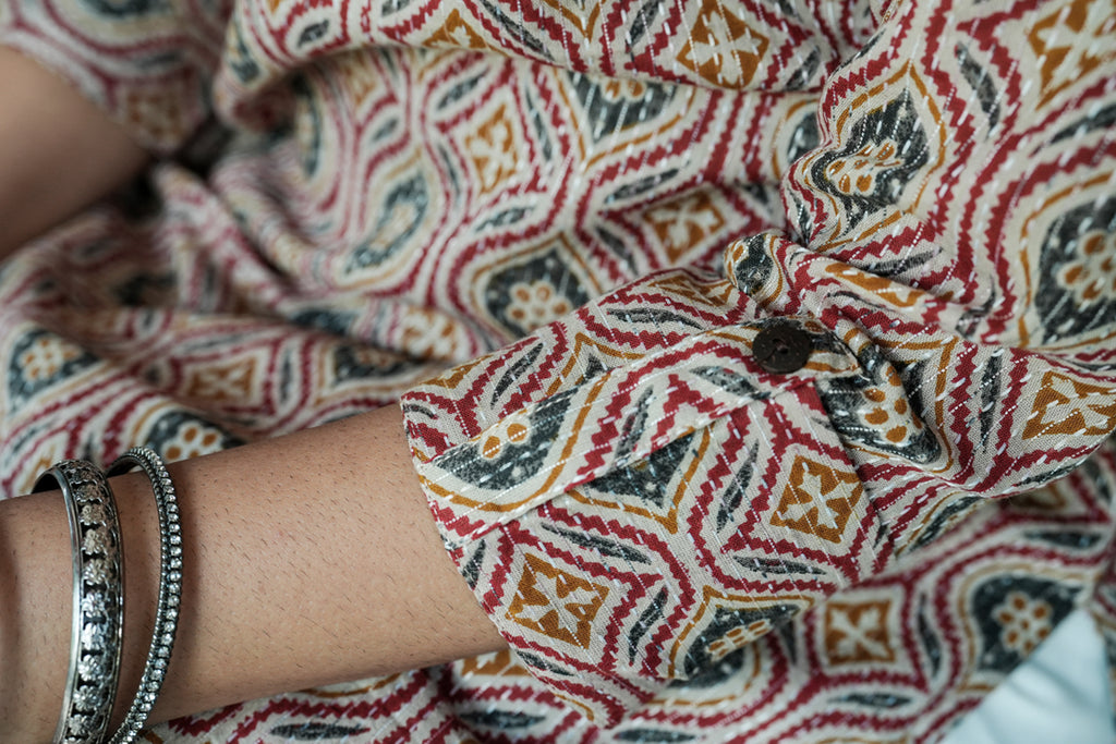 Kantha printed  Straight Kurta