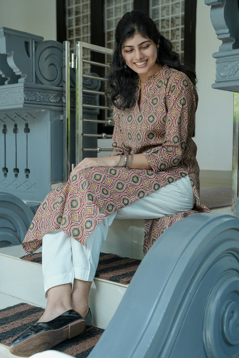 Kantha printed  Straight Kurta