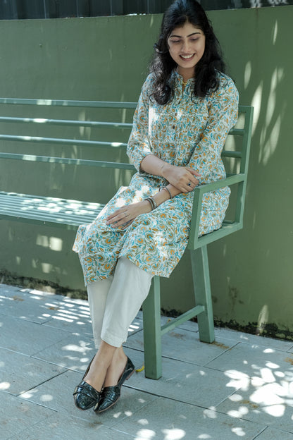 Flora A LINE Blue Kurta