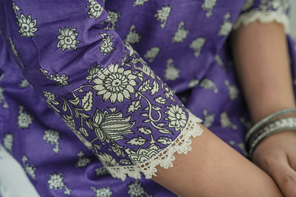 Suryakanthi Violet  Printed Kurta