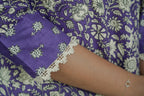 Suryakanthi Violet &White Printed Kurta