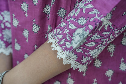 Suryakanthi Fuschia  Printed Kurta