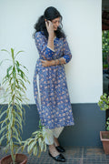 Suryakanthi D Blue Printed Kurta