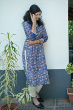 Suryakanthi D Blue Printed Kurta