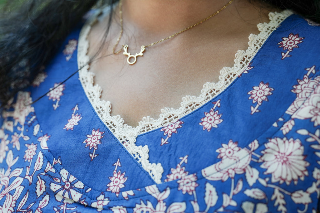 Suryakanthi D Blue Printed Kurta