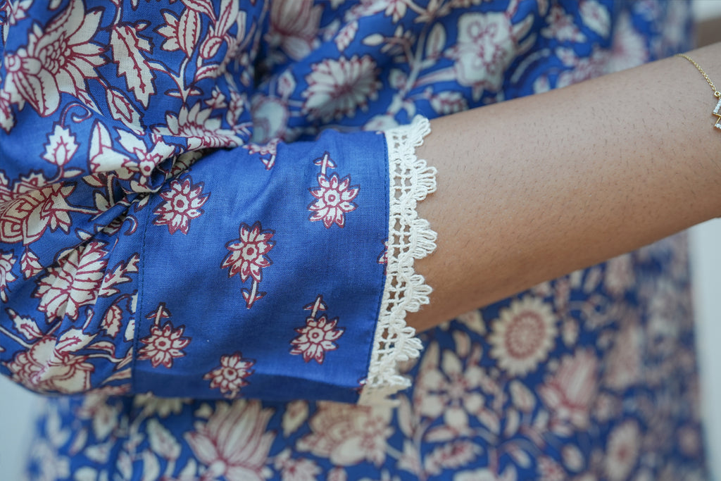 Suryakanthi D Blue Printed Kurta