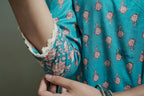 Suryakanthi Light Blue Printed Kurta