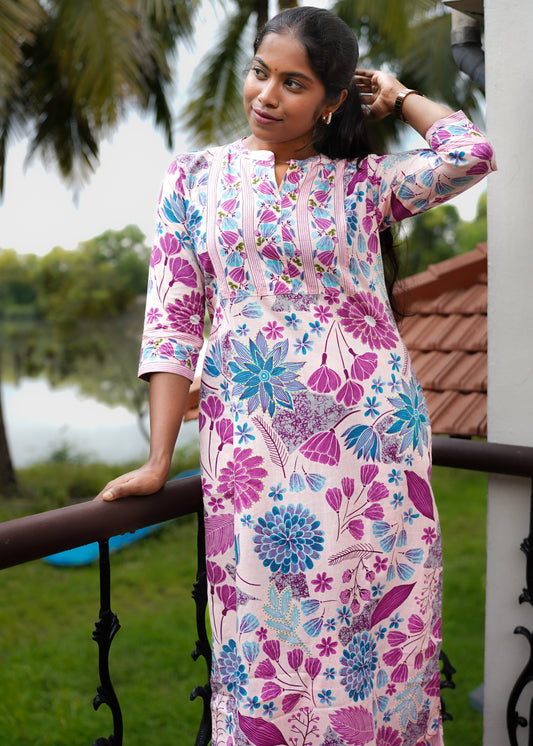 ANAMIKA  PRINTED  STRAIGHT KURTA WITH BOTTOM