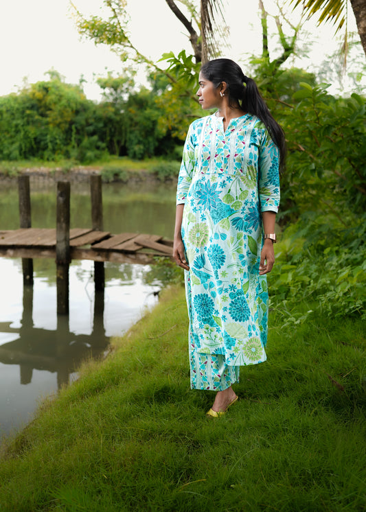 ANAMIKA  PRINTED  STRAIGHT KURTA WITH BOTTOM
