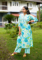 ANAMIKA  PRINTED  STRAIGHT KURTA WITH BOTTOM