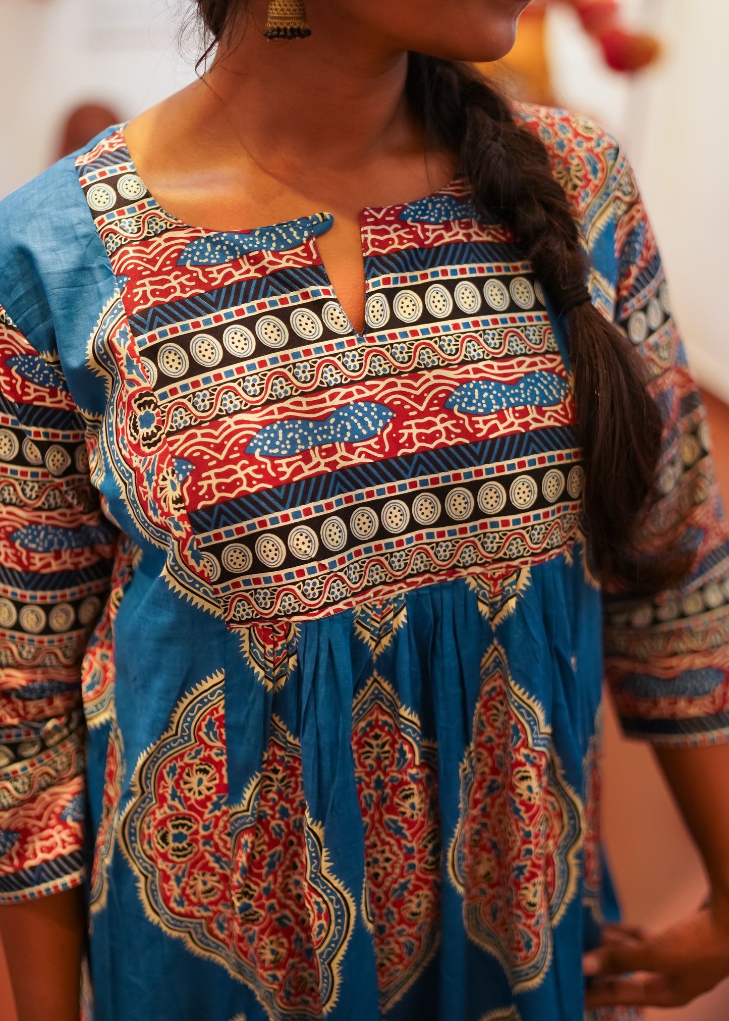 ANVIKA PRINTED A -LINE KURTA WITH BOTTOM