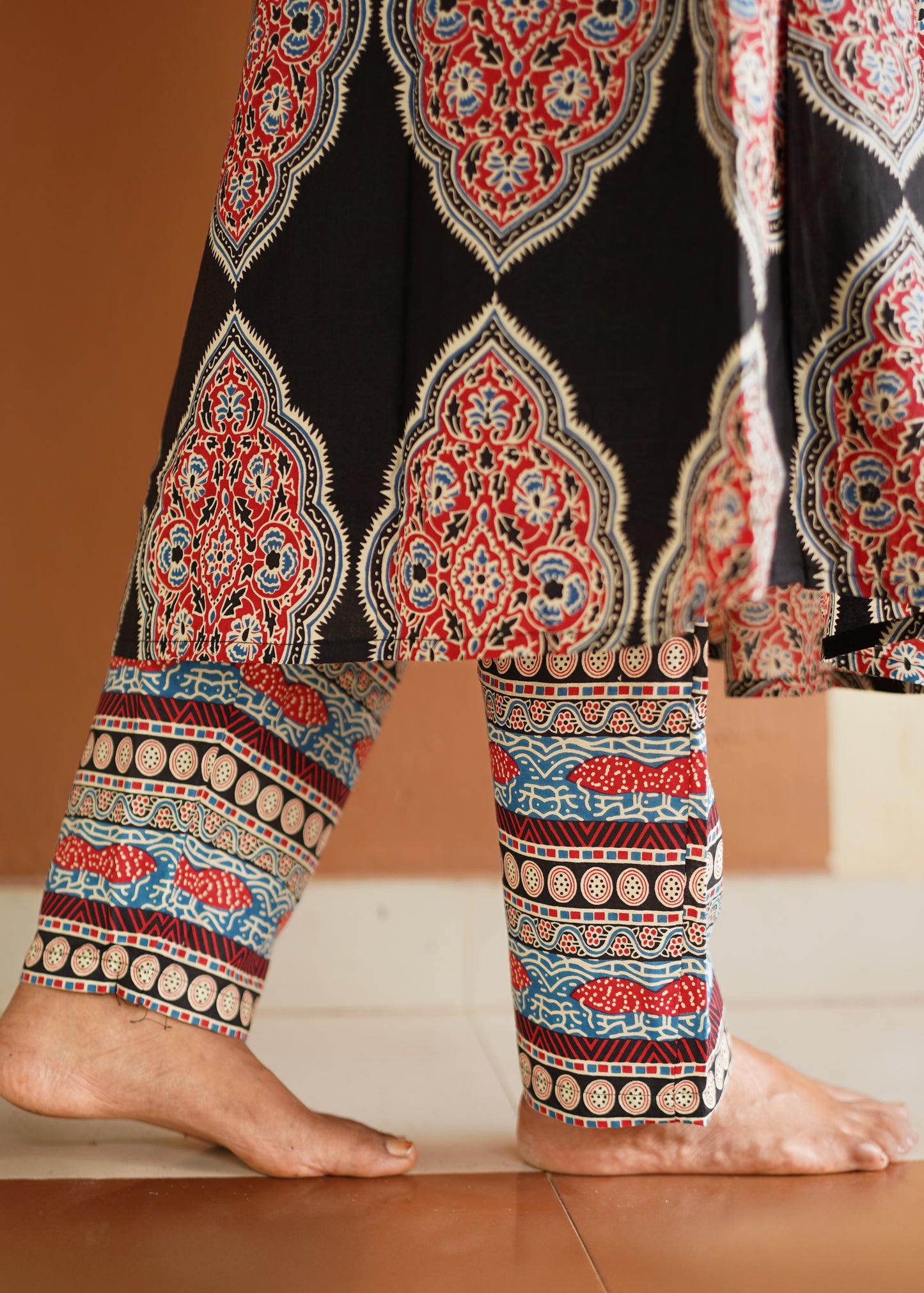 ANVIKA PRINTED A -LINE KURTA WITH BOTTOM