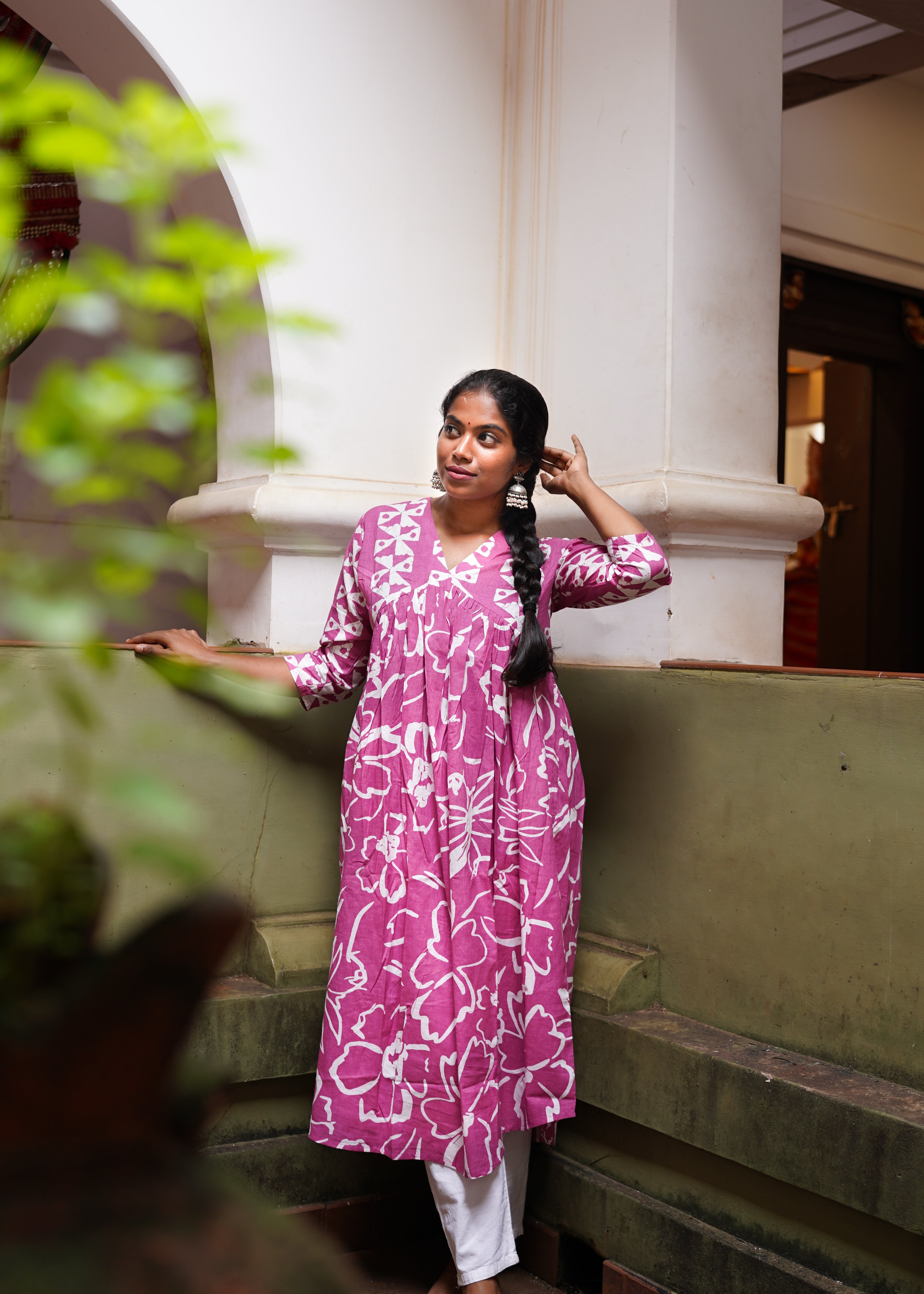 SARIKA PRINTED A -LINE KURTA